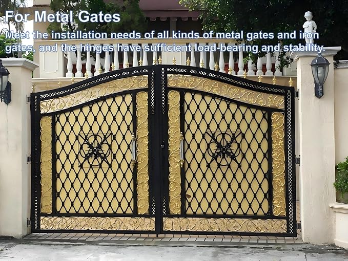 7in Heavy Duty Gate Hinges | 1100 lbs Max Load, 90° In/Outward Smooth open - Image 7