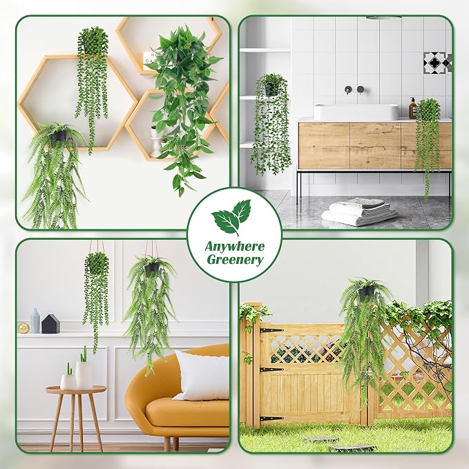 Der Rose 4Pcs Fake Hanging Plants - Image 5