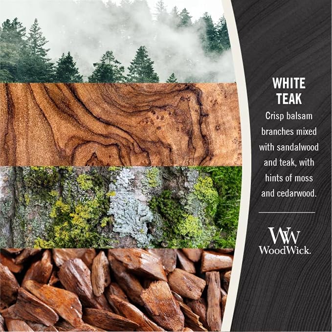 WoodWick Large Hourglass Candle in White Teak Premium Soy Blend Wax - Image 4