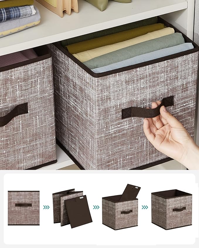 SONGMICS Storage Cubes, 11-Inch Foldable Closet Organizers | Non-Woven Fabric - Image 6