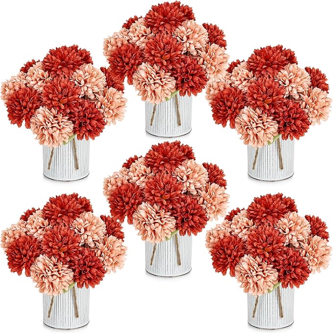 6 Set Pre-Made Flower Table Centerpieces by SEKNHOP