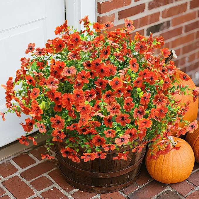 florisso Artificial Fake Fall Mums Flowers Plants - Image 9