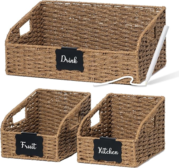 Pantry Organizers, Large Wicker Baskets by Unknown