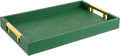 Modern Elegant 17.5"x12" Rectangle Emerald Green Shagreen Faux Leather by HomeRedefined