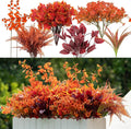 17PCS Artificial Fall Flowers Outdoors, Autumn Faux Orchids & Mums Outside | UV by GreenMoon