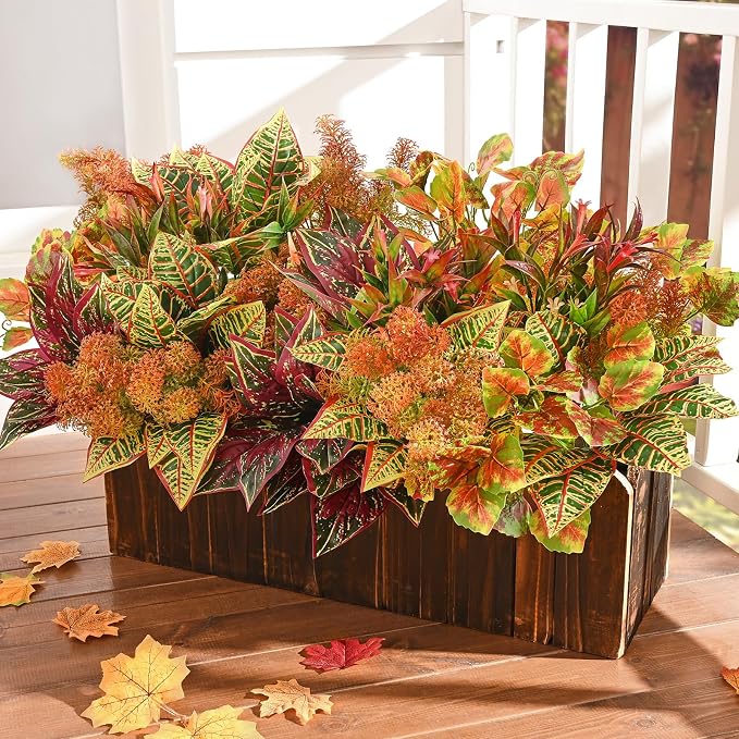 Fall Flowers Artificial for Outdoors, Fake Flowers Fall Greenery for Outside by Waipfaru
