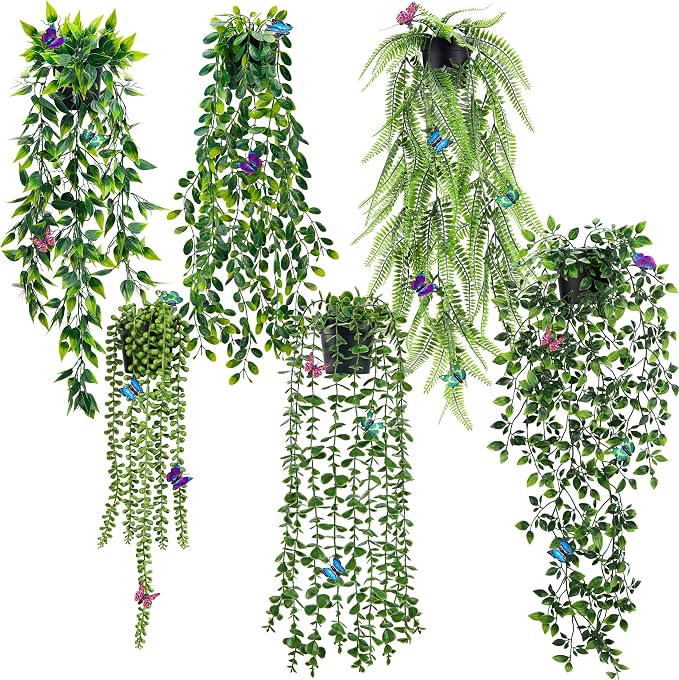 Der Rose 6 Pcs Fake Hanging Plants by DerRose