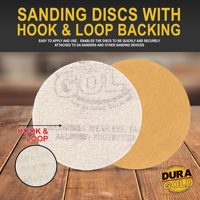 Dura-Gold - Premium - 400 Grit 3" Gold Hook & Loop Sanding Discs - Image 3