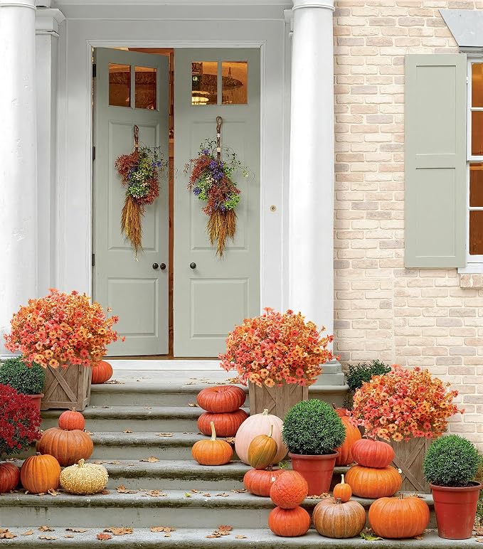 florisso Artificial Fall Flowers Fake Mums - Image 10