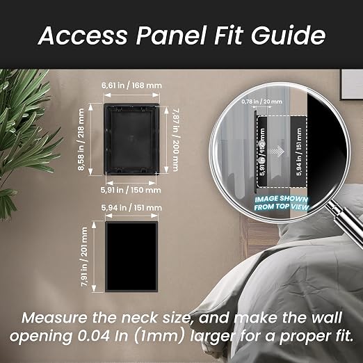 Repa Market 6 x 8 Access Panel for Drywall and Ceiling – Black ABS Plastic Door - Image 2