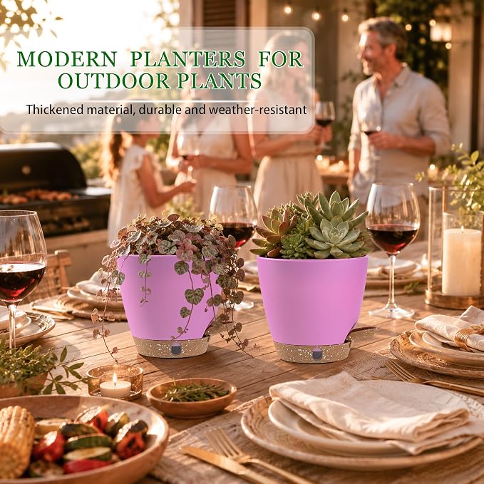 6 Inch Small Self Watering Pots - Image 7