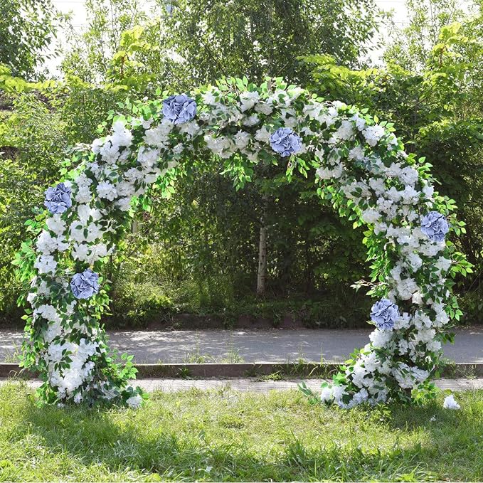 AVIVIHO 65pcs Fake Flowers Dusty Blue Hydrangea Artificial Flowers Bulk Silk - Image 6