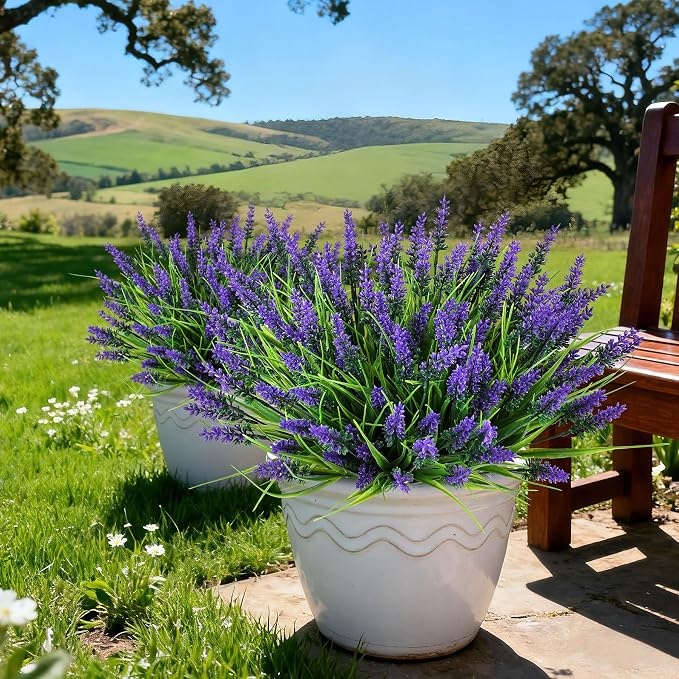 16PCS Artificial Flowers for Outdoors, Fake Lavender Plant, Filler for Hanging - Image 8