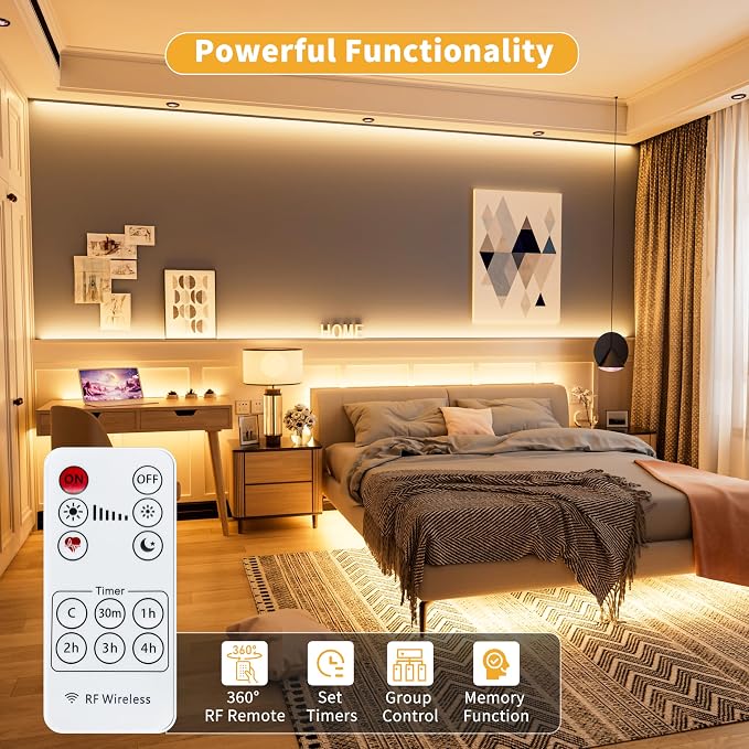 PAUTIX 5V USB COB LED Strip Light 6.56ft/2m 1200lm, Dimmable 640LEDs 2700K Warm - Image 3