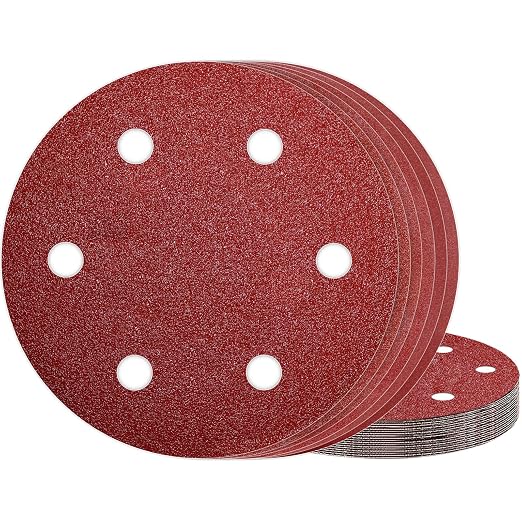 Awutzut 9 Inch 6 Hole Sanding Discs 40/60/80/120/150/240 Assorted Grit Hook and by Awutzut
