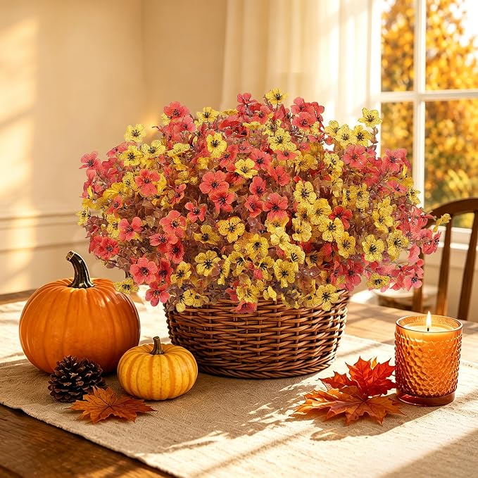 Artificial Faux Mums Flowers Plants - Image 5