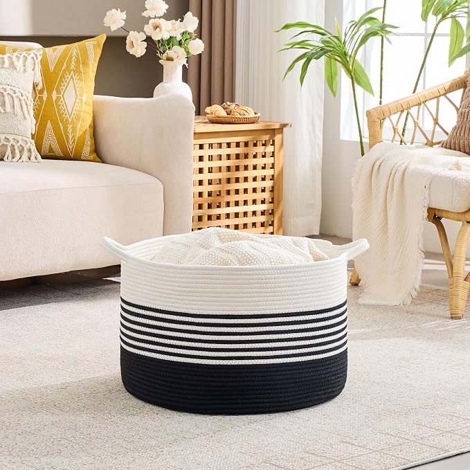 KAKAMAY Large Blanket Basket - Image 4