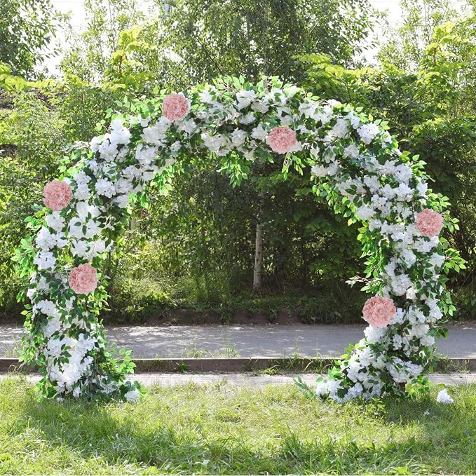 AVIVIHO 65pcs Fake Flowers Blush Hydrangea Artificial Flowers Bulk Silk Flowers - Image 7