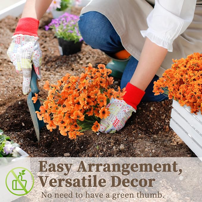 ColoPlay Artificial Mums for Outdoors, 72 Bundles Fake Flowers Fall Decor | - Image 7