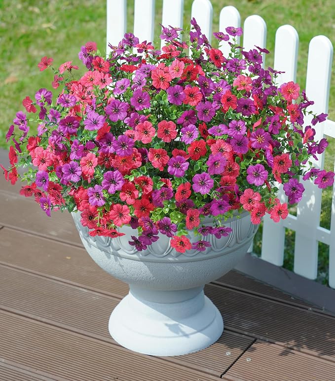 florisso Artificial Flowers for Outdoors Daisy 12 Bundles for Home Decor | Faux - Image 4