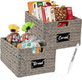 Best Choice Products Pantry Baskets Set of 2 16x12in Water Hyacinth Storage by Unknown