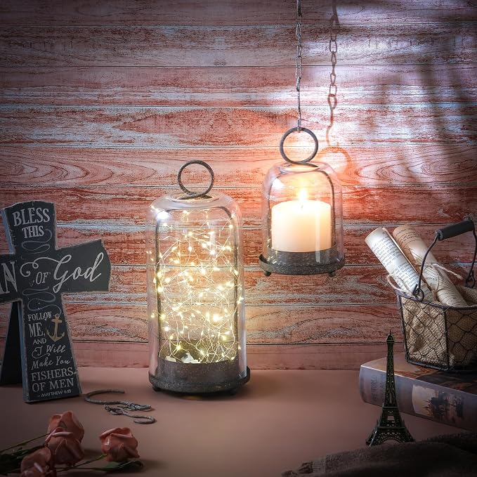 5" & 4" Wide Versatile Metal Candle Holder in Rustic Brown - Image 4