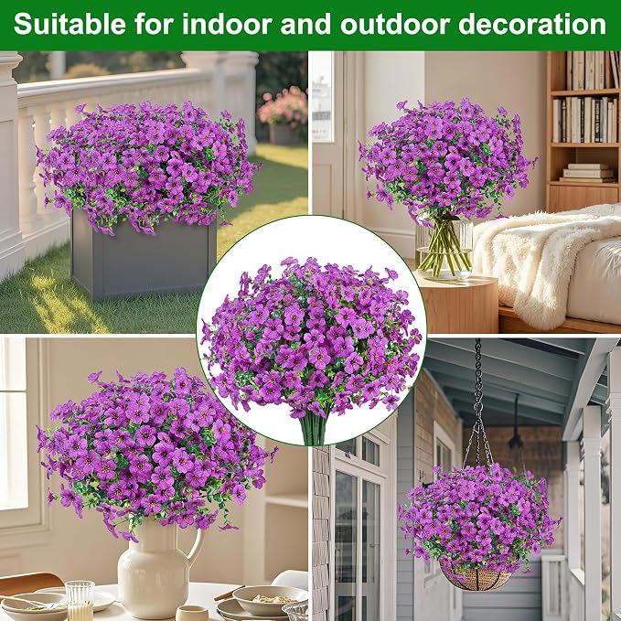 24 Pcs Artificial Flowers for Outdoors Decorations, UV resistant, faux plastic - Image 5