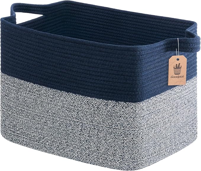 Goodpick 50L Large Woven Storage Basket, Cotton Rope Baskets by Goodpick