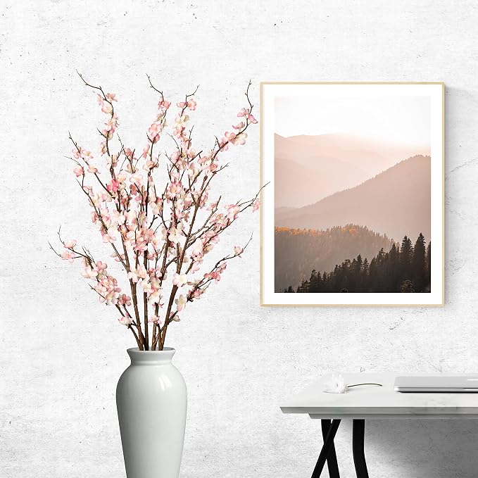 Ammyoo 4Pcs Cherry Blossom Branches Artificial Flowers - Image 7