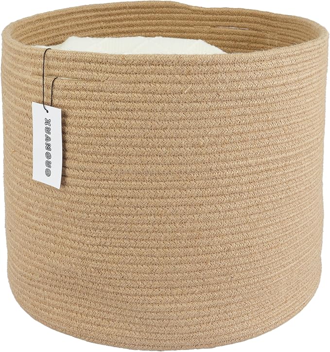 XUANGUO Jute Rope Basket For Girls Boys Kids 16”X14” | Baby Laundry Baskets by XUANGUO