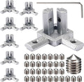 BELLA BAYS 20Series 8Sets Silver 3-Way End Croner Bracket, 90 Degree Corner by BELLABAYS