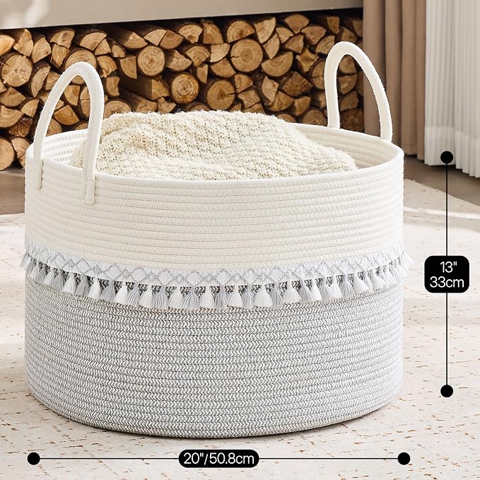 KAKAMAY Large Blanket Basket - Image 3