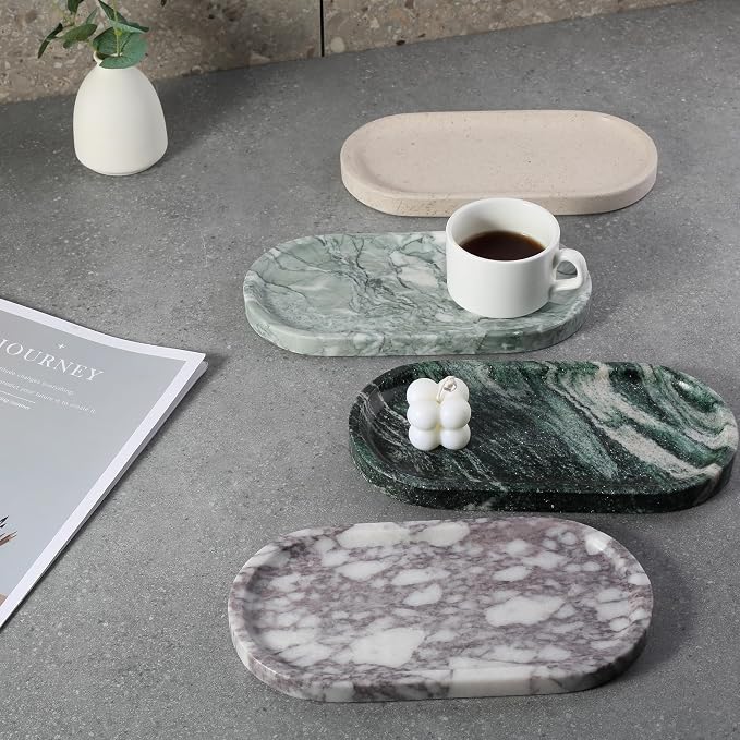 Real Luxurious Natural Marble Vanity Tray, Stone Perfume Trays Jewelry Dish - Image 8