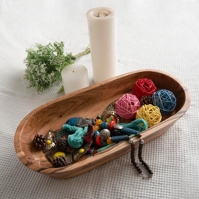 Wooden Dough Bowl – Handmade Decorative Bowls - Image 8