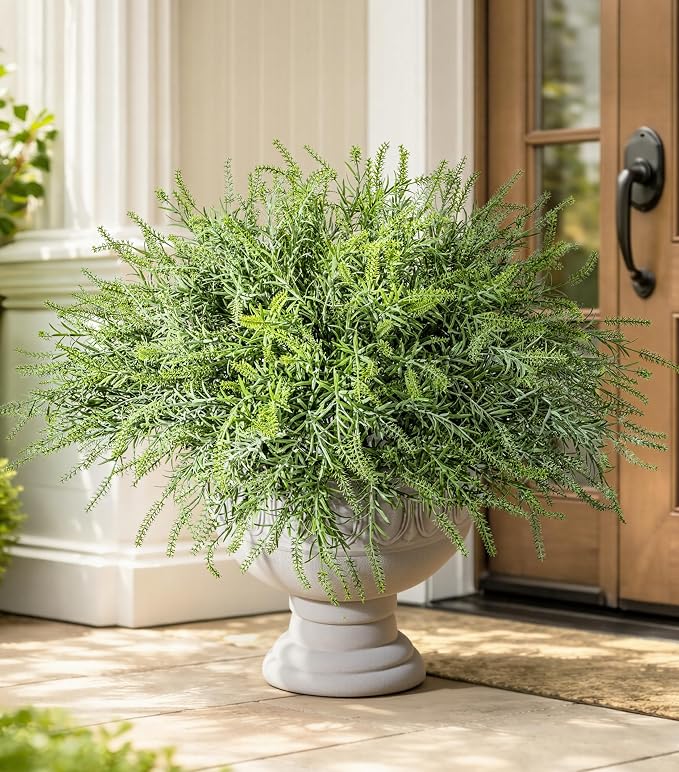 Artificial Faux Outdoor Plants for Spring Summer Decoration, 10 Bundles Fake by Ivydale