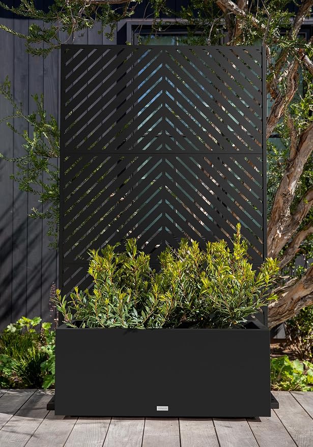 Veradek Block Series Long Box Planter + Arrow Privacy Screen Set, Balcony or - Image 6