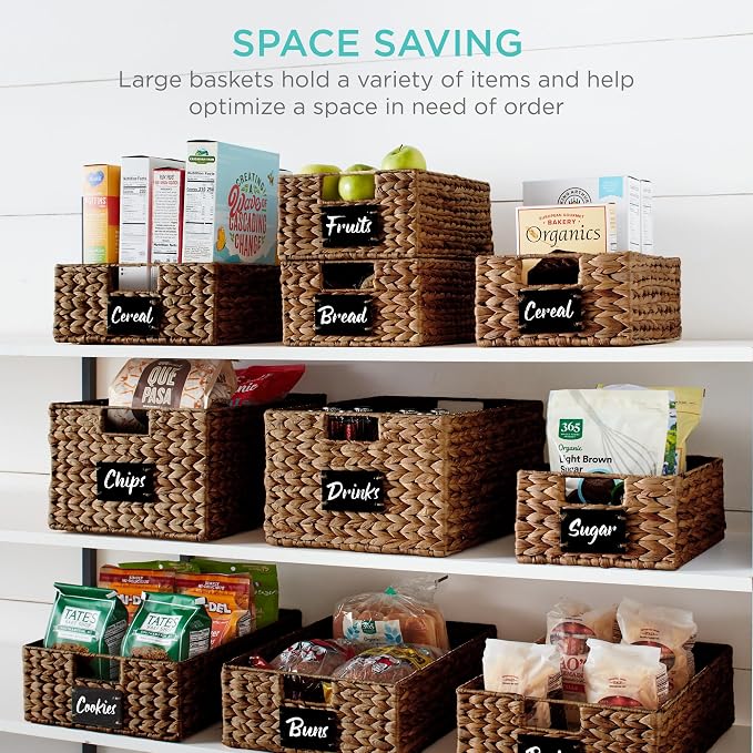 Best Choice Products Set of 4 9x12in Water Hyacinth Pantry Baskets, Woven - Image 4