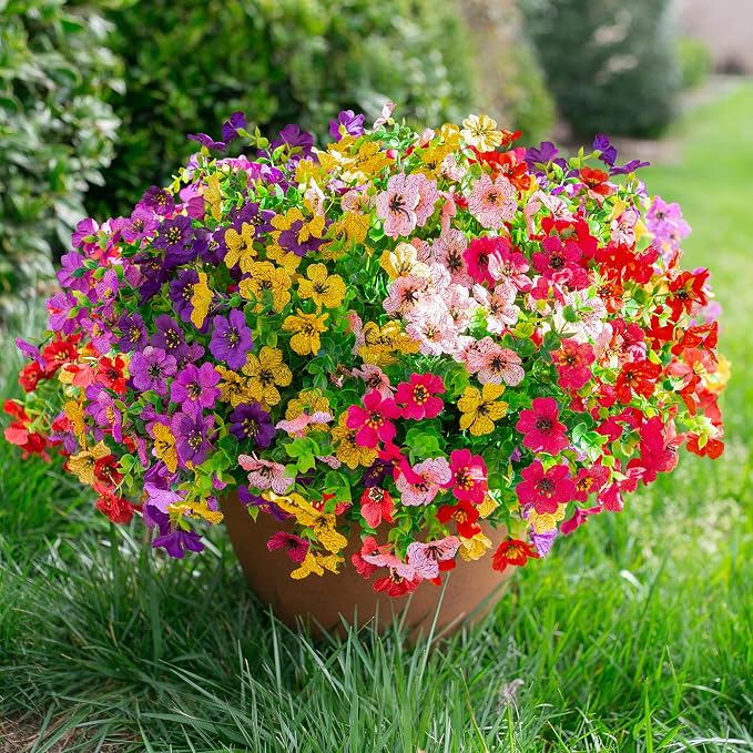florisso Artificial Flowers for Outdoors Daisy 12 Bundles for Home Decor | Faux - Image 2