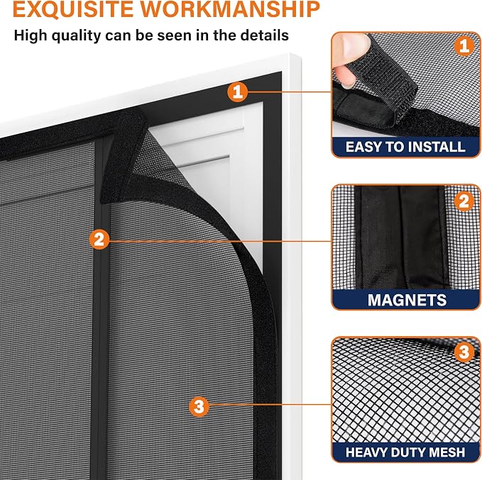 Magnetic Screen Door, Door Screen Magnetic Closure-Keeps Bugs Out Let Breeze in - Image 4