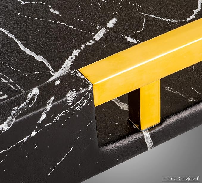 Home Redefined Modern Elegant 17.5"x12" Rectangle Black Marble Faux Leather - Image 6