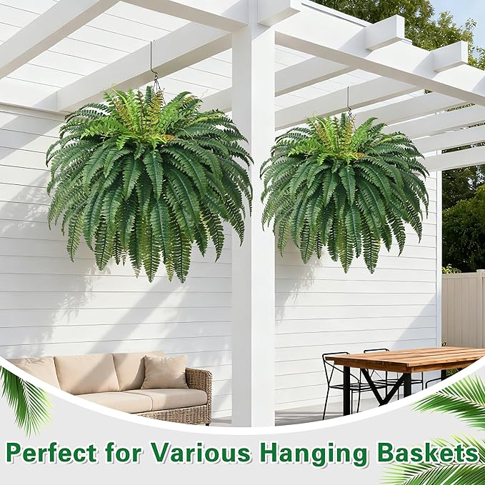 48In 96 Leaves Large Fake Ferns Plants 1Pc Artificial Ferns - Image 3