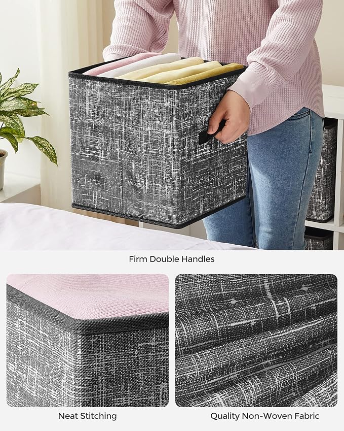 SONGMICS Storage Cubes, 11-Inch Foldable Closet Organizers | Non-Woven Fabric - Image 5