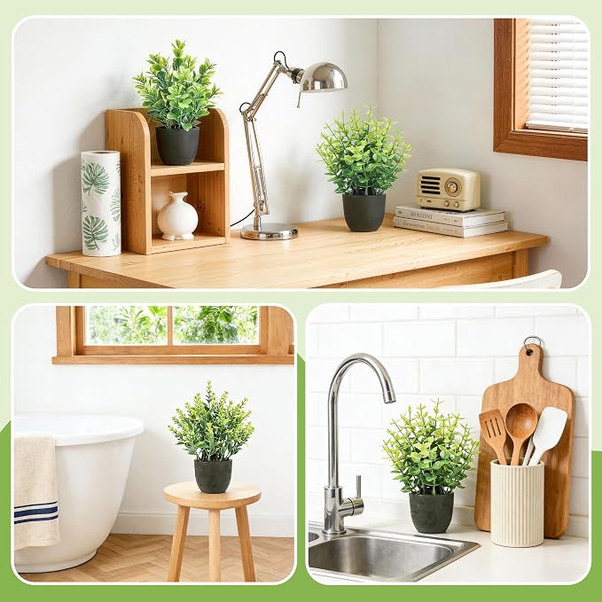 Der Rose 4 Pack Mini Faux Plants Fake Plants - Image 4