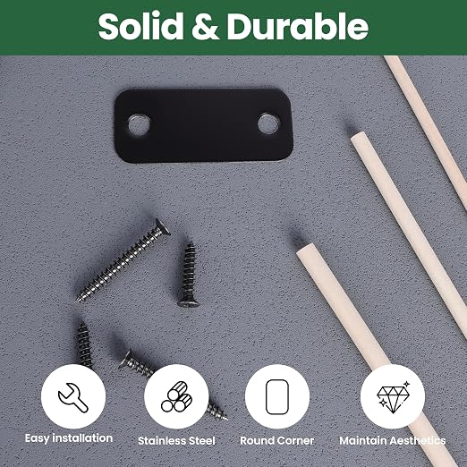 Blank Door Hole Cover Plate 1" x 2-1/4", Round Corner Deadbolt Strike Plate | - Image 5