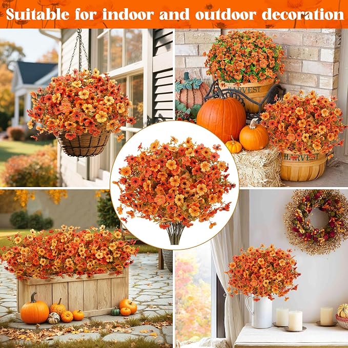 24 Pcs Artificial Fall Flowers Fake Mums - Image 5