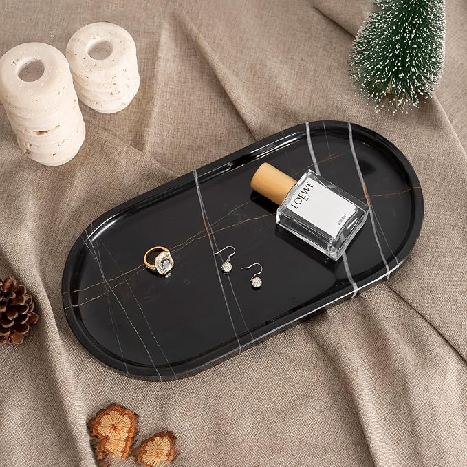 Natural Black Marble Tray, Catchall - Image 2
