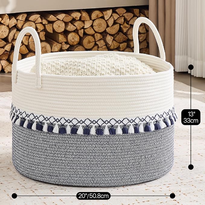 KAKAMAY Large Blanket Basket - Image 3