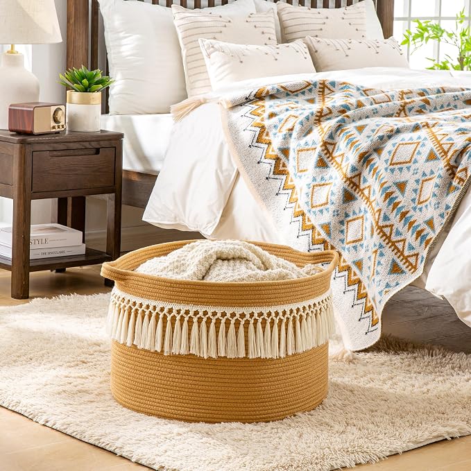 KAKAMAY Large Blanket Basket - Image 2