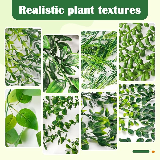 Der Rose 8Pcs Fake Hanging Plants Artificial Vines - Image 4