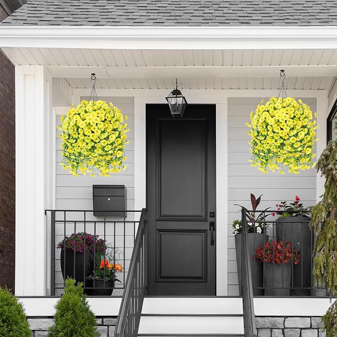 2 PCS Artificial Fall Faux Hanging Flowers Plants - Image 6